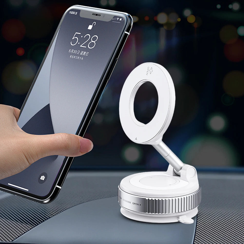 Magnetic Vacuum Adsorption Car Phone Mount 360° Rotatable Folding Mobile Phone Stand for Car/Gym/Mirror/Shower/Smooth Surface