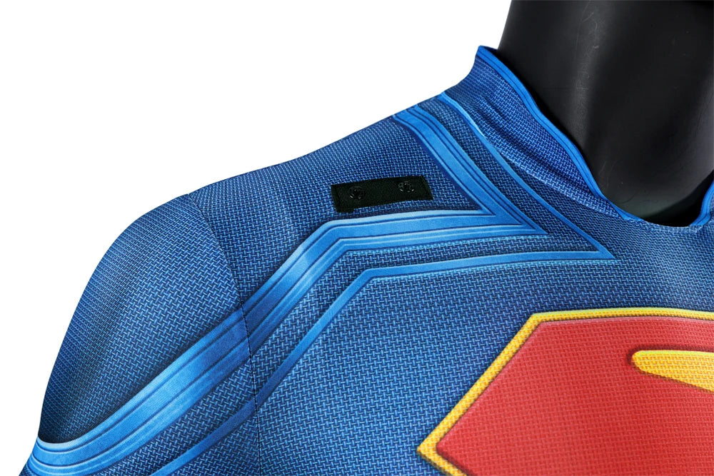 Hero Zentai Man Clark Kent Disguise Super High Quality Halloween Cosplay Costume Bodysuit with Red Cloak 3D Printed Kent Outfit