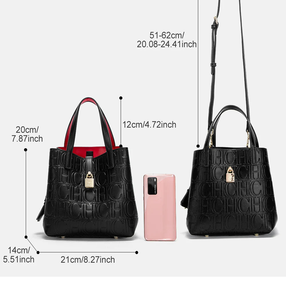 Steel Embossed PU Tote Bag – Elegant Handheld Shoulder Bag for Women