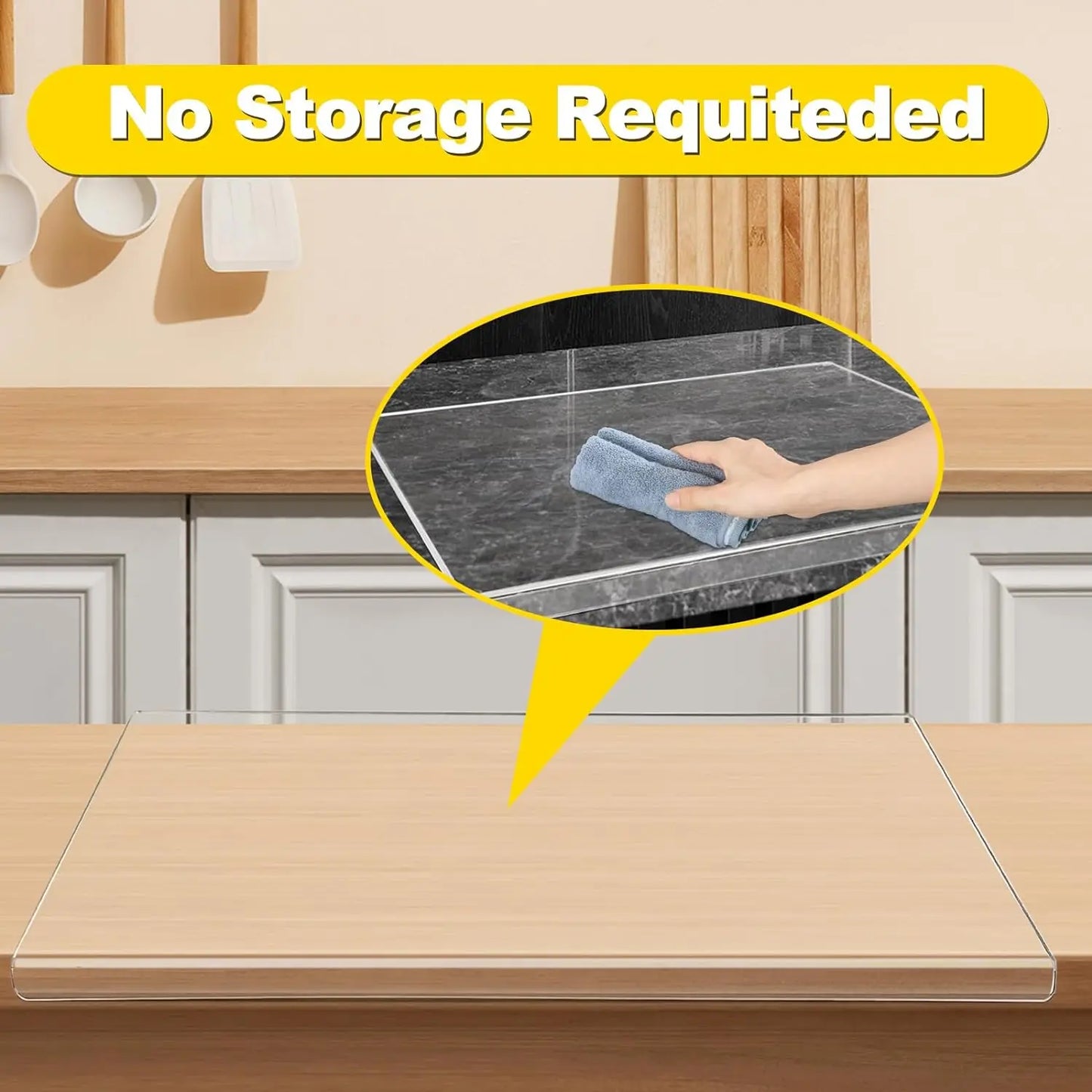 Acrylic Cutting Board with Lip – Non-Slip Transparent Counter Protector