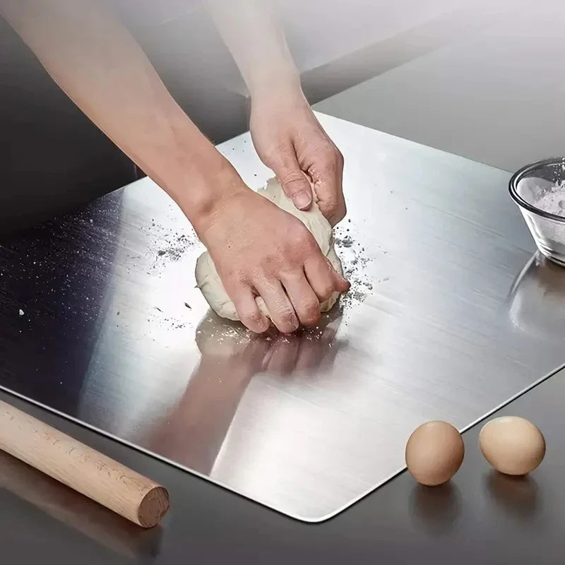 Stainless Steel Folding Cutting Board – Double-Sided, L-Shaped