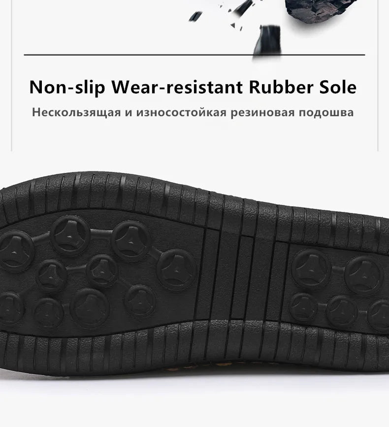 Men’s Leather Roman Sandals – Breathable Handmade Casual Summer Shoes for Outdoor & Beach
