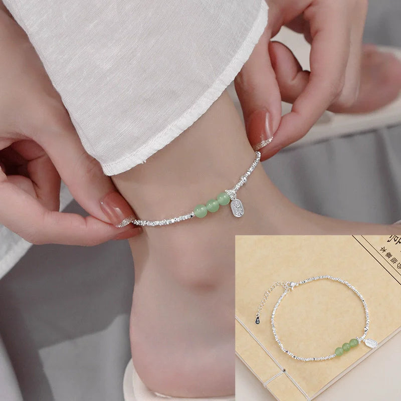 VENTFILLE 925 Sterling Silver Koi Fish Anklet Rope for Women Girl Cute Fashion Summer Jewelry Dropshipping Wholesale