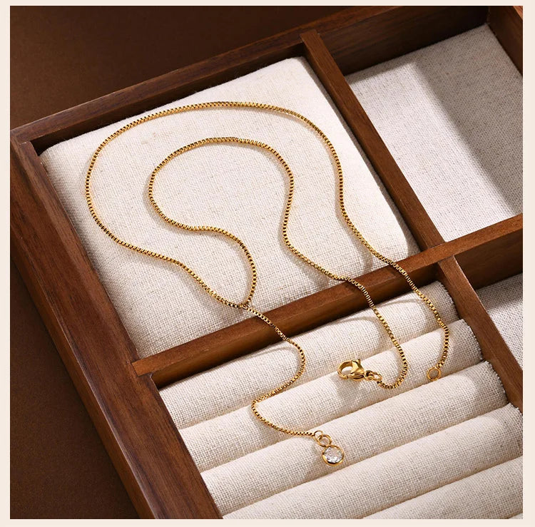 Gold Lariat Y Necklace for Women – Dainty CZ Drop Chain