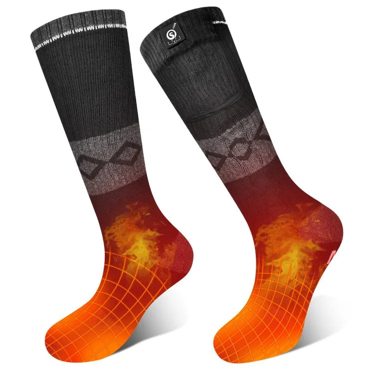 SNOW DEER Rechargeable Electric Skiing Heated Socks Winter Warm Thermal Cycling Sock Stocking Men Women For Motorcycle Cycling