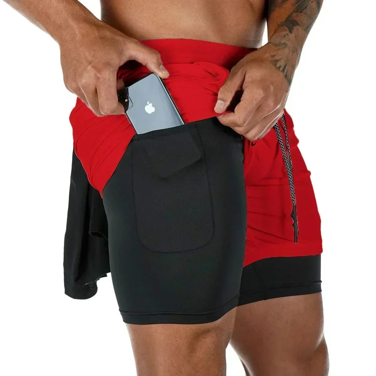 Berserk- Men's 2-in-1 sports shorts running quick drying shorts gym and fitness training double layered Training shorts