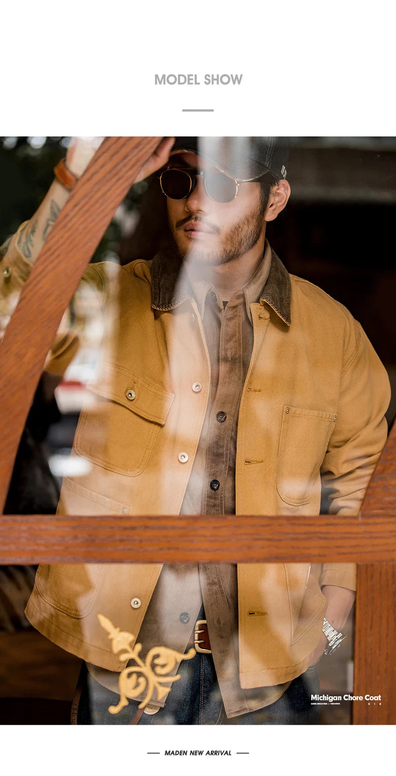 Vintage Michigan Heavyweight Canvas Chore Jacket – Men’s Spring Coat
