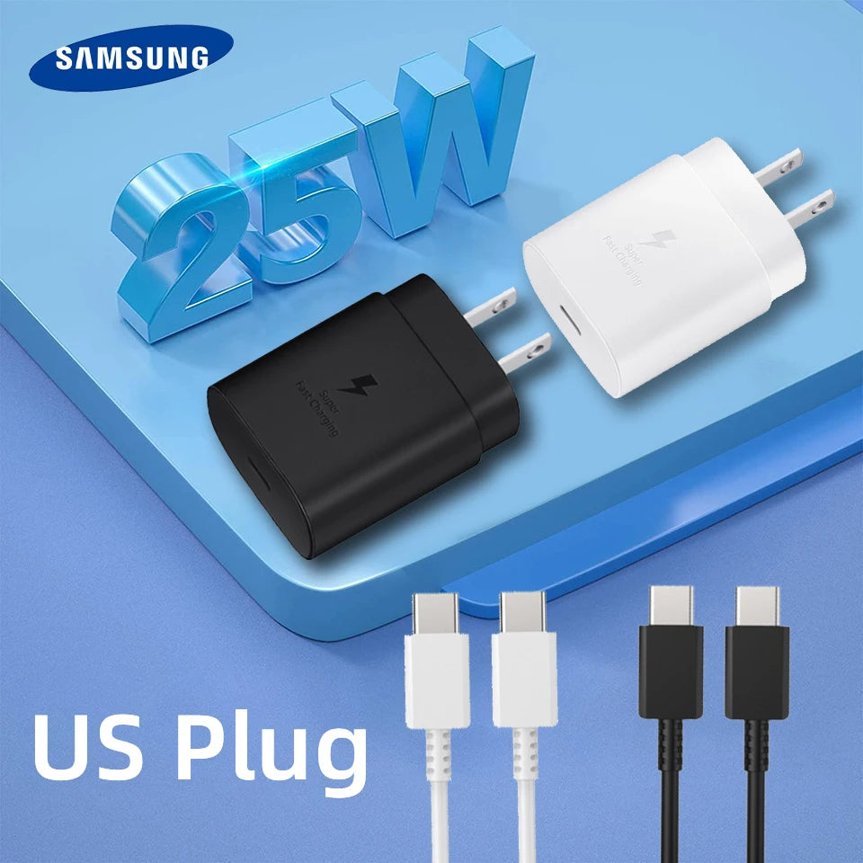 Ep-Ta800 Samsung 25w Pd Supercharger Usbc Charger Adaptador Galaxy S25 S24 FE S23 S22 S21 A54 A34 M54 Type C Fast Charging Cable
