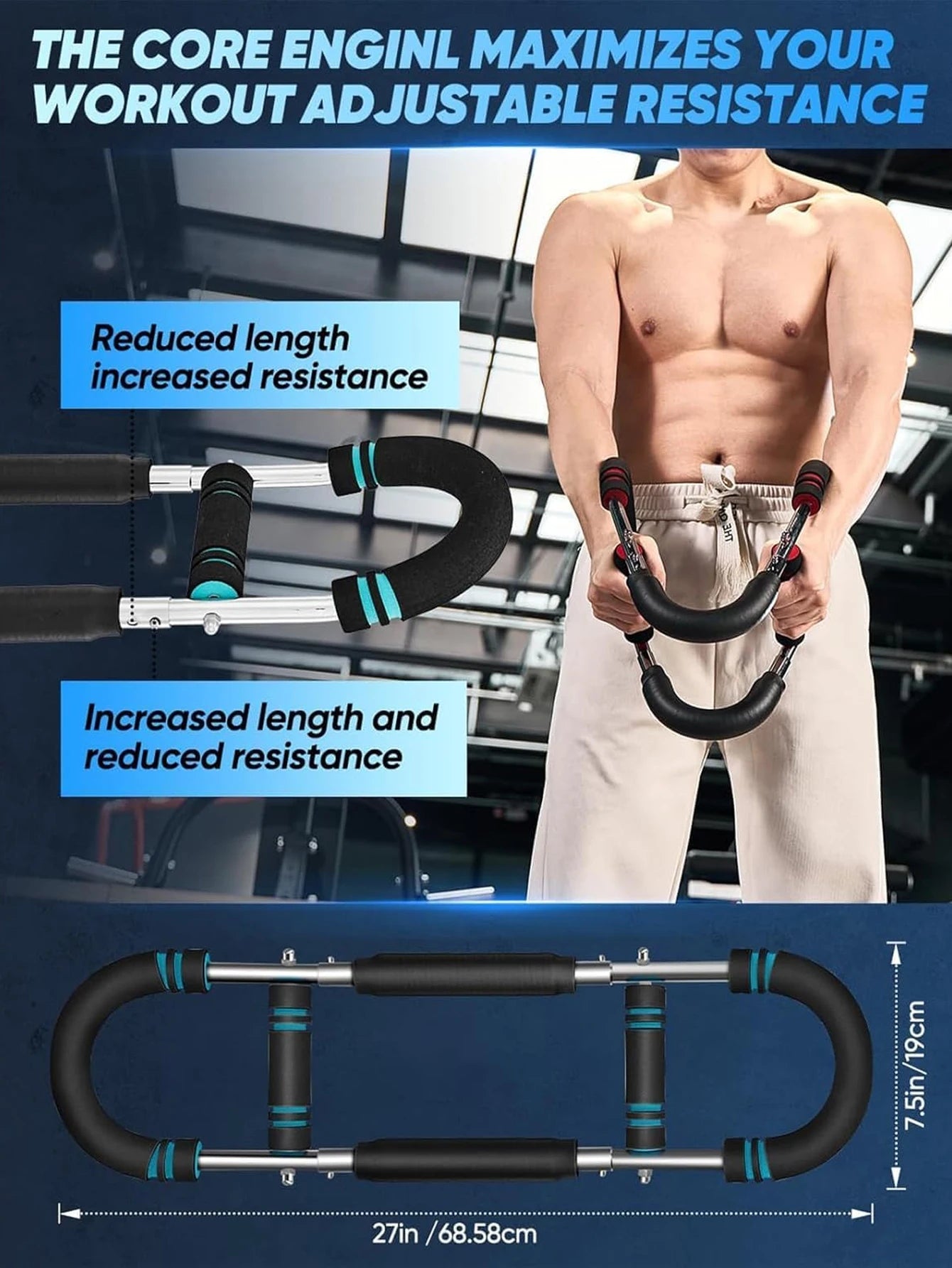 Adjustable Arm & Chest Expander – Upper Body Strength Trainer for Home & Travel Workouts