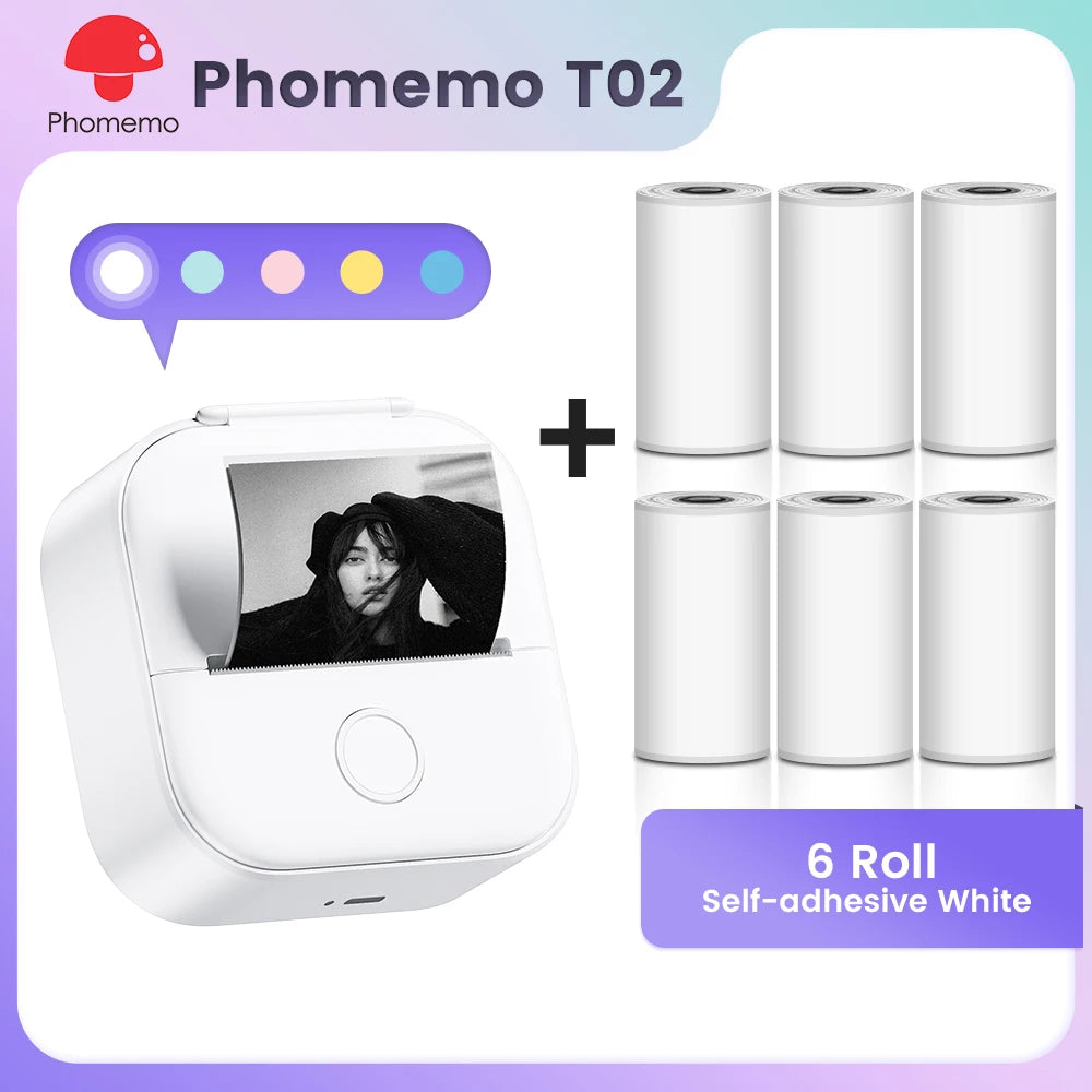 Phomemo T02 Mini Pocket Printer – Bluetooth Thermal Label Maker