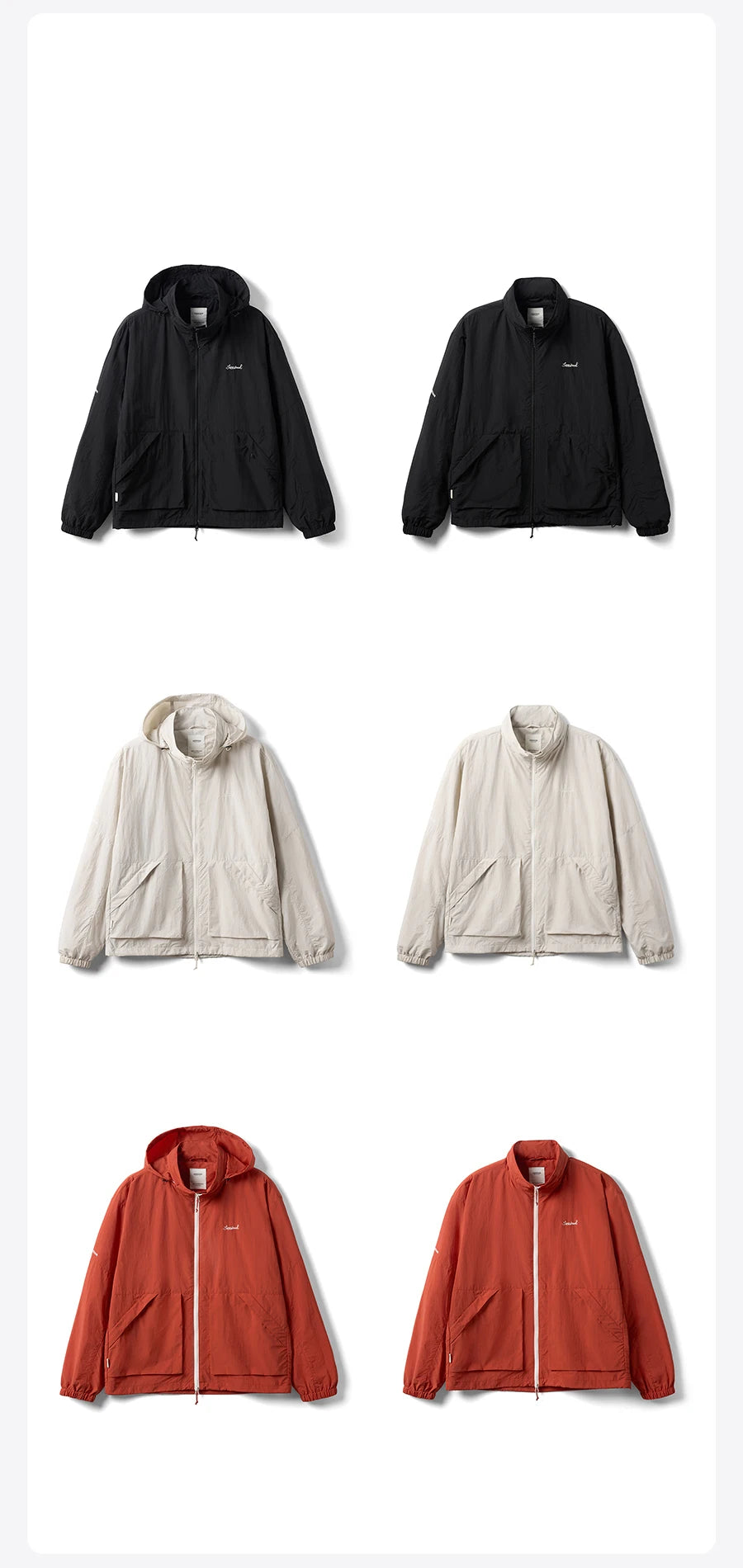 SIMWOOD Lightweight Hooded Jacket – Men’s Oversized Spring/Summer Coat