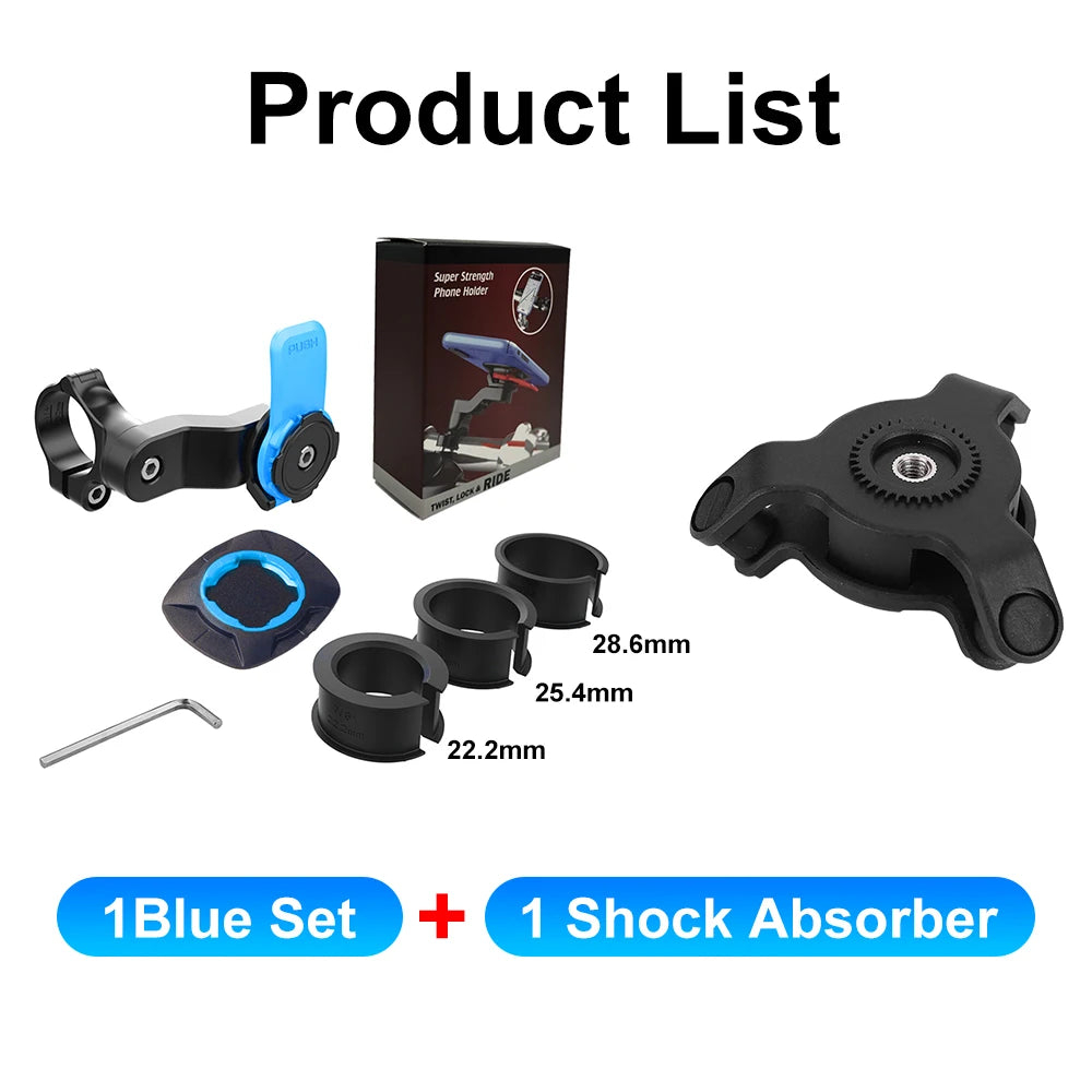 Motorcycle Bike Phone Holder Stand Bicycle Quad Lock Phone Holder Bike Holder 360° Rotatable Navigation Support Security Bracket
