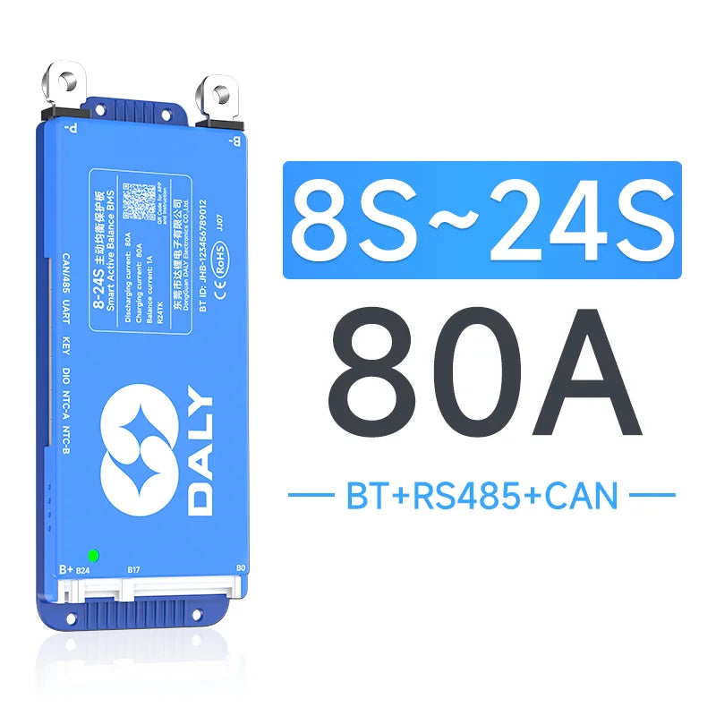 Daly BMS Smart Lifepo4 8S BMS Wifi Active Balancer 1A Current BMS 4S 12V 16S 48V Bluetooth 40A 60A 80A 100A 150A 200A Li-ion CAN