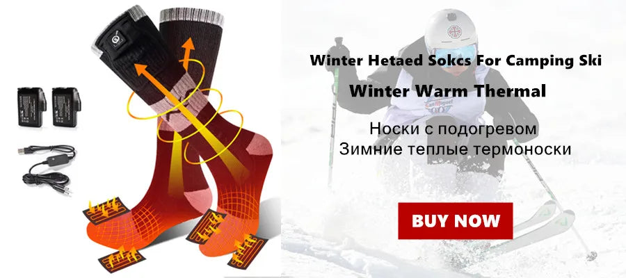 SNOW DEER Rechargeable Electric Skiing Heated Socks Winter Warm Thermal Cycling Sock Stocking Men Women For Motorcycle Cycling