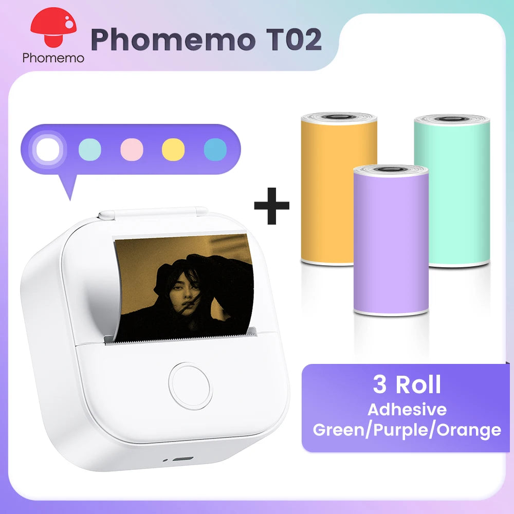 Phomemo T02 Mini Pocket Printer – Bluetooth Thermal Label Maker