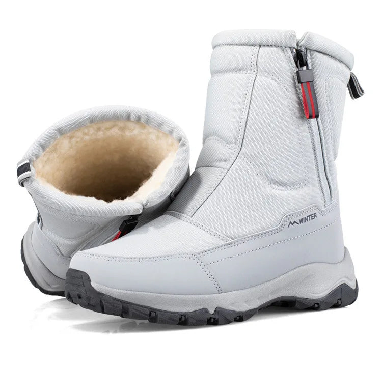 Large Size Winter Men's Boots Warm Plush Ankle Boots Sweat Wicking High-Top Warm Snow Boots Outdoor Sneakers Winter Men's Shoes