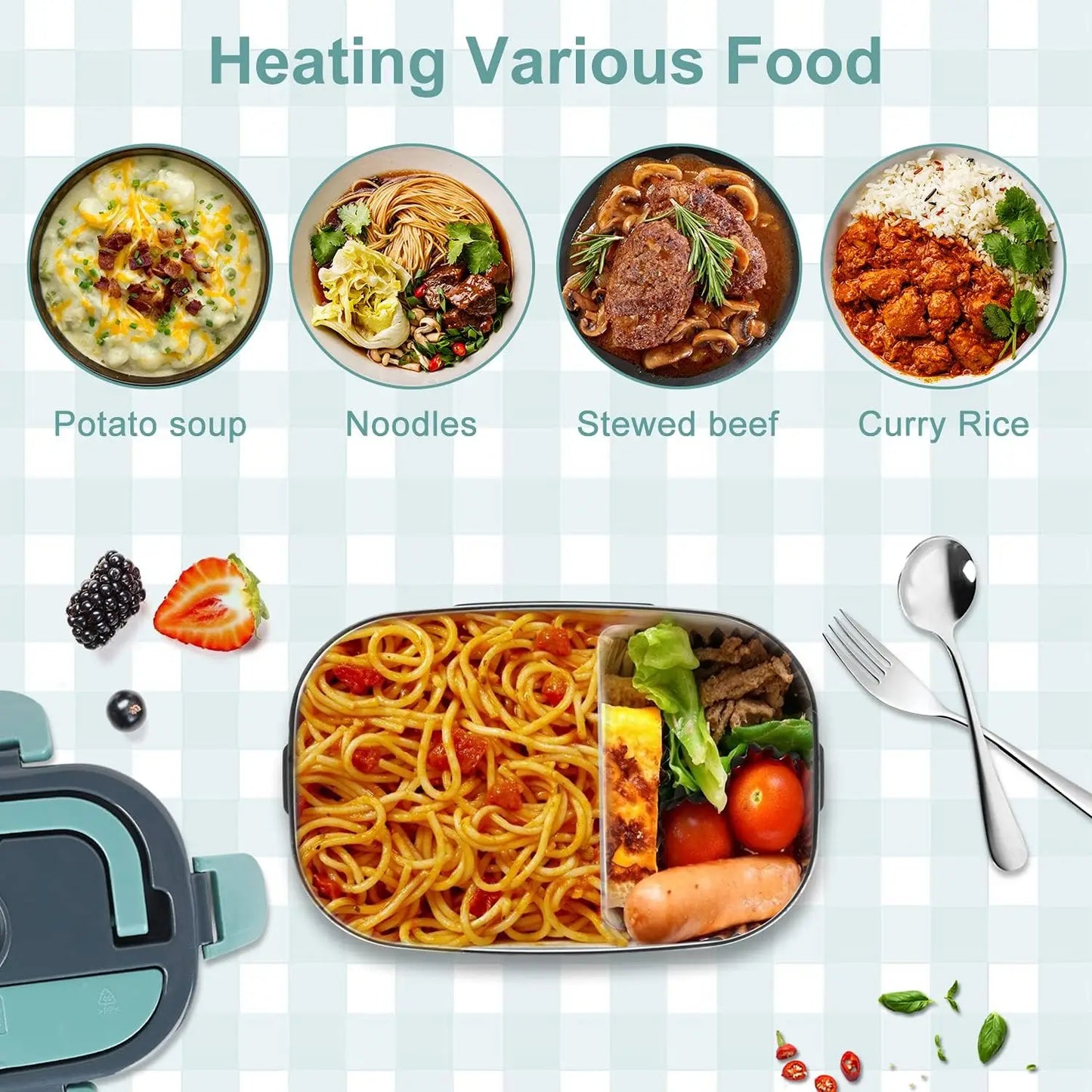 1.5L Electric Lunch Box Warmer โ 60W for Car & Home Use