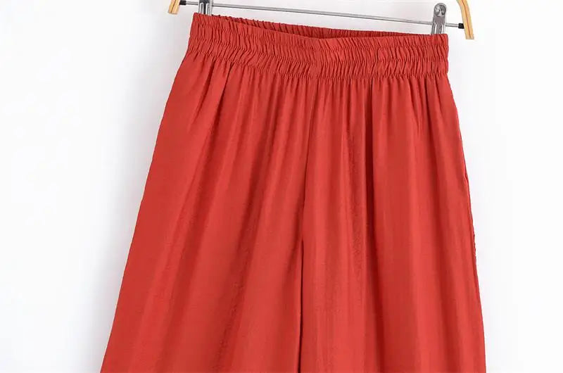 Women’s Summer 2-Piece Set – Loose Shirt & High-Waist Pants