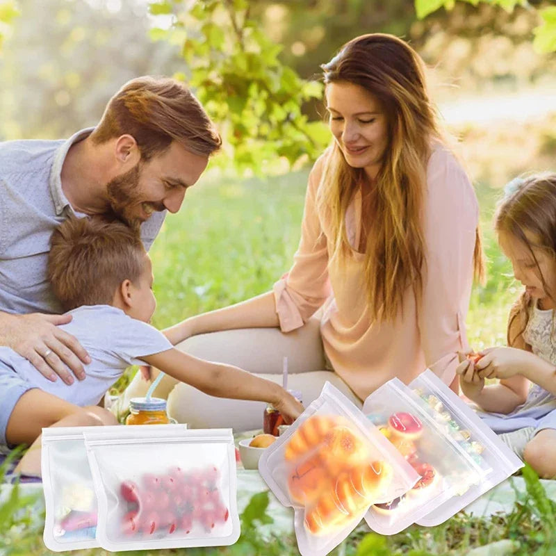 10-Pack Reusable Leakproof Food Storage Bags – BPA-Free & Freezer Safe