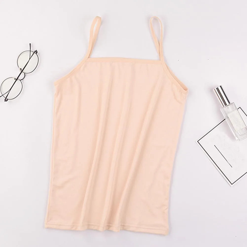 Sexy Sling Camisoles Women Crop Tops Solid Color Sleeveless T-shirt Base Tee Tops Skinny Vest Female Slimming Tanks Underwear