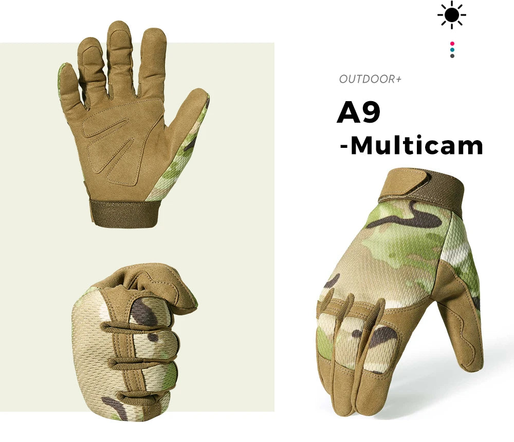 Outdoor Tactical Gloves Touch Screen Hunting Sport Cycling Camping Hiking Paintball Work Driving Lightweight Full Finger Men