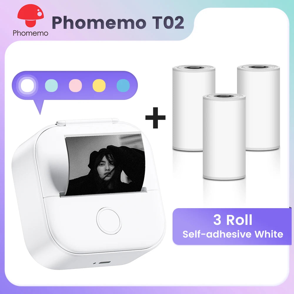 Phomemo T02 Mini Pocket Printer – Bluetooth Thermal Label Maker
