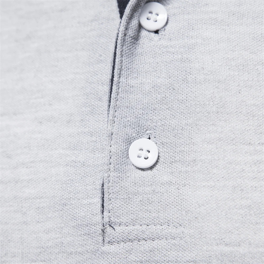 Men’s Deer Embroidery Polo Shirt – Long Sleeve Casual Business Top