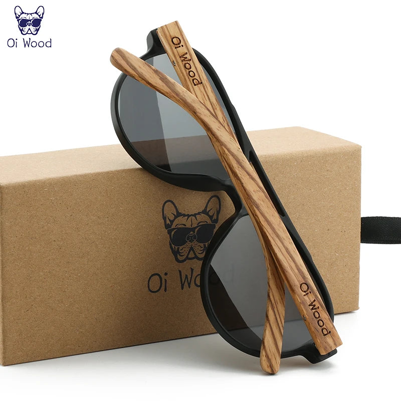 Oi Wood Sunglasses For Women Men Wooden Sun Glasses Polarized UV400 High Quality Eyewear Accessory Original Box