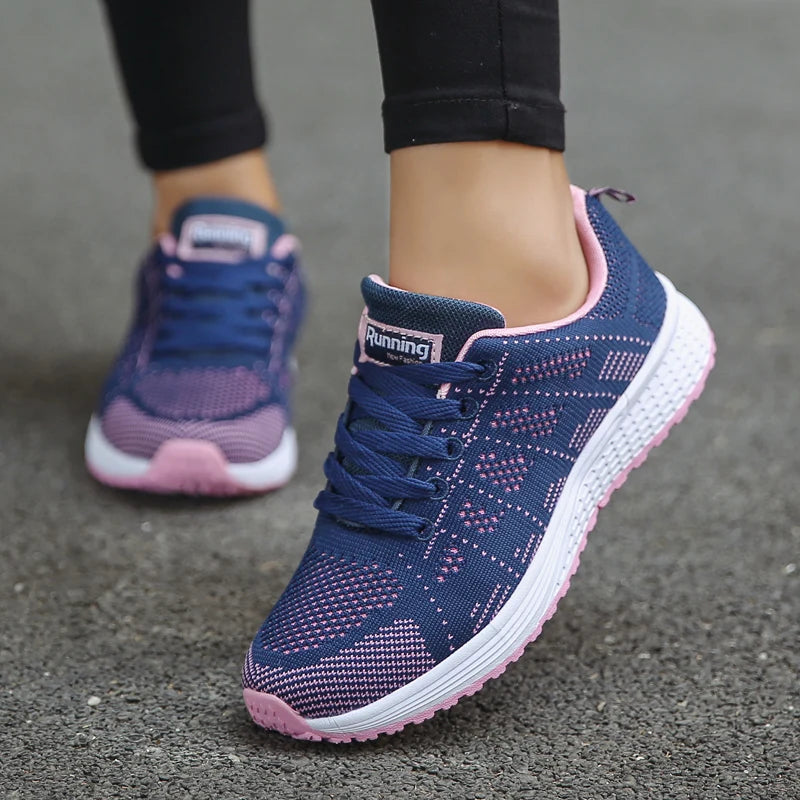 Women’s Mesh Breathable Sneakers – Lightweight Casual Vulcanized Shoes for Summer & Everyday Wear