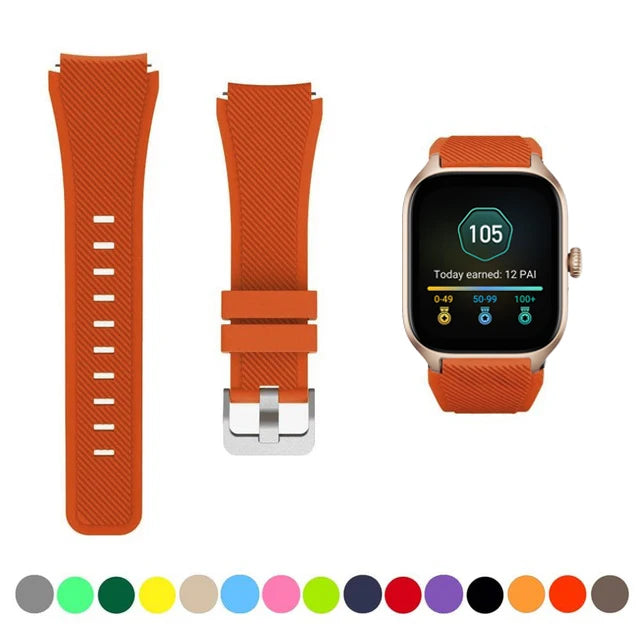 20mm/22mm Watch band For Amazfit GTS/2/2e/3/4 GTS2 Mini/GTR 4/3/Pro/GTR2/2e/stratos 2/3 Silicone Bracelet Amazfit bip 6 5 strap