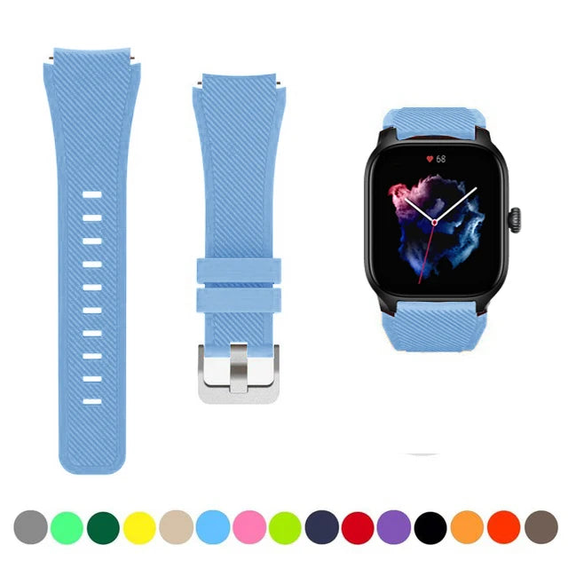 20mm/22mm Watch band For Amazfit GTS/2/2e/3/4 GTS2 Mini/GTR 4/3/Pro/GTR2/2e/stratos 2/3 Silicone Bracelet Amazfit bip 6 5 strap