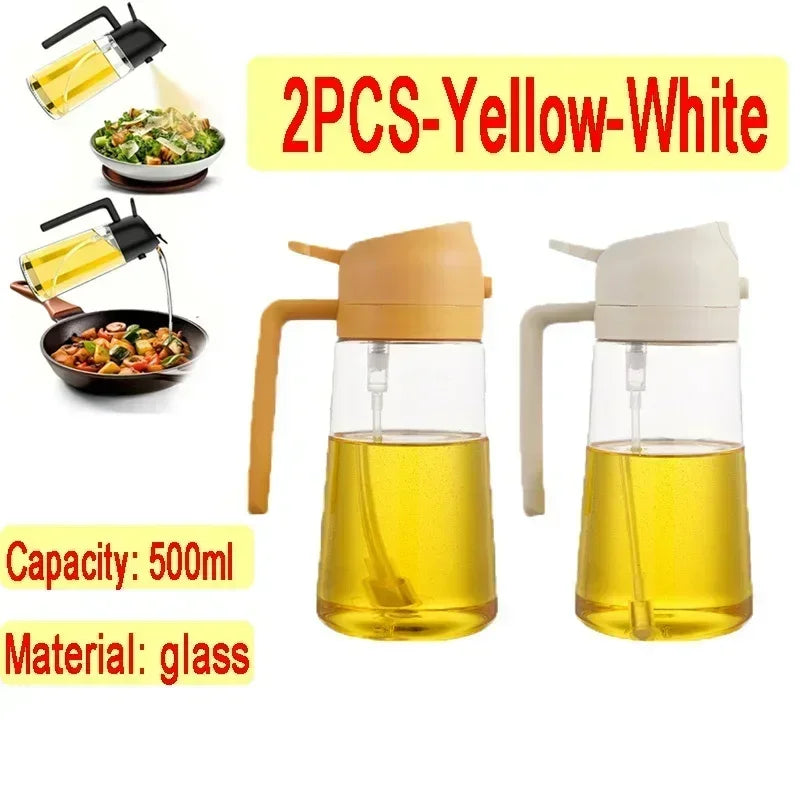 2-in-1 Glass Oil Dispenser & Sprayer | Leakproof, Non-Slip Kitchen Mister