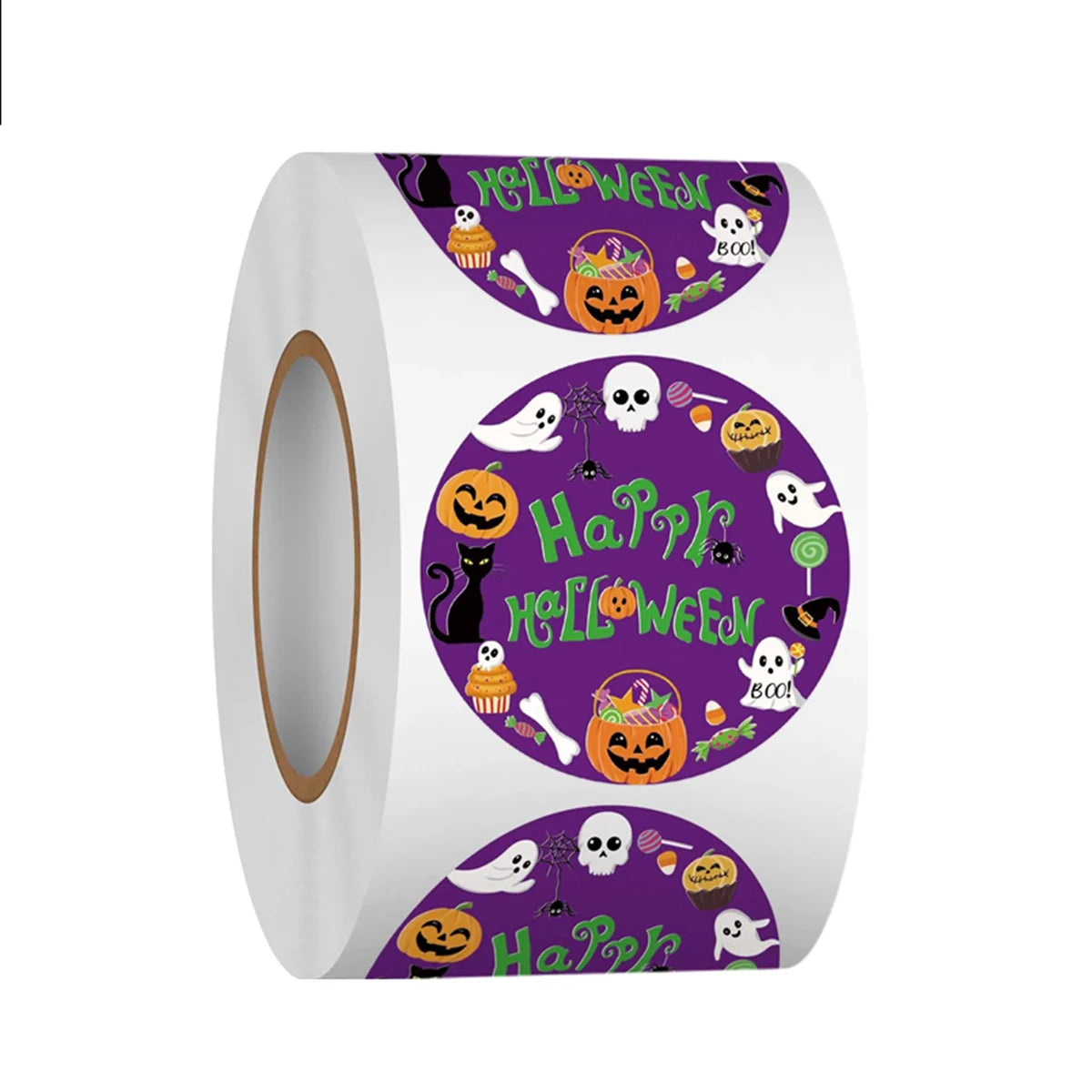 500pcs Cute Halloween Ghost Sticker, 2.5cm White Ghost Label for Envelope Gift Card Candy Bag Party Supplies
