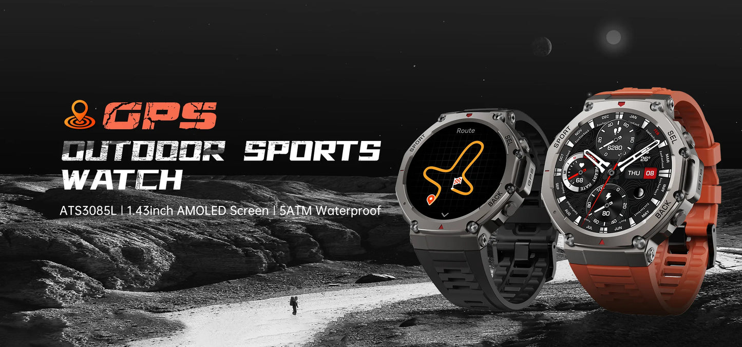 T-Rex 3 GPS Smart Watch 10ATM IP69K Waterproof Clock Compass Altimeter Call Military Sports Smartwatch Men For HUAWEI Bracelet