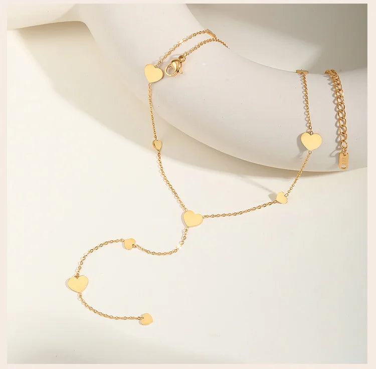 Gold Heart Lariat Y Necklace – Dainty Layered Jewelry