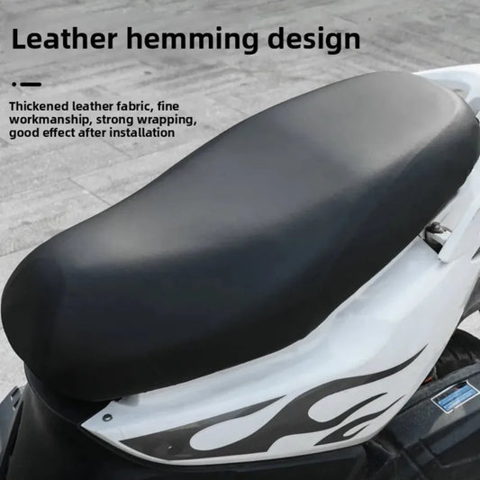 Motorcycle Seat PU Leather Cover Waterproof Dustproof Sunscreen Motorbike Scooter Cushion Seat Cover Protector Cover Accessories