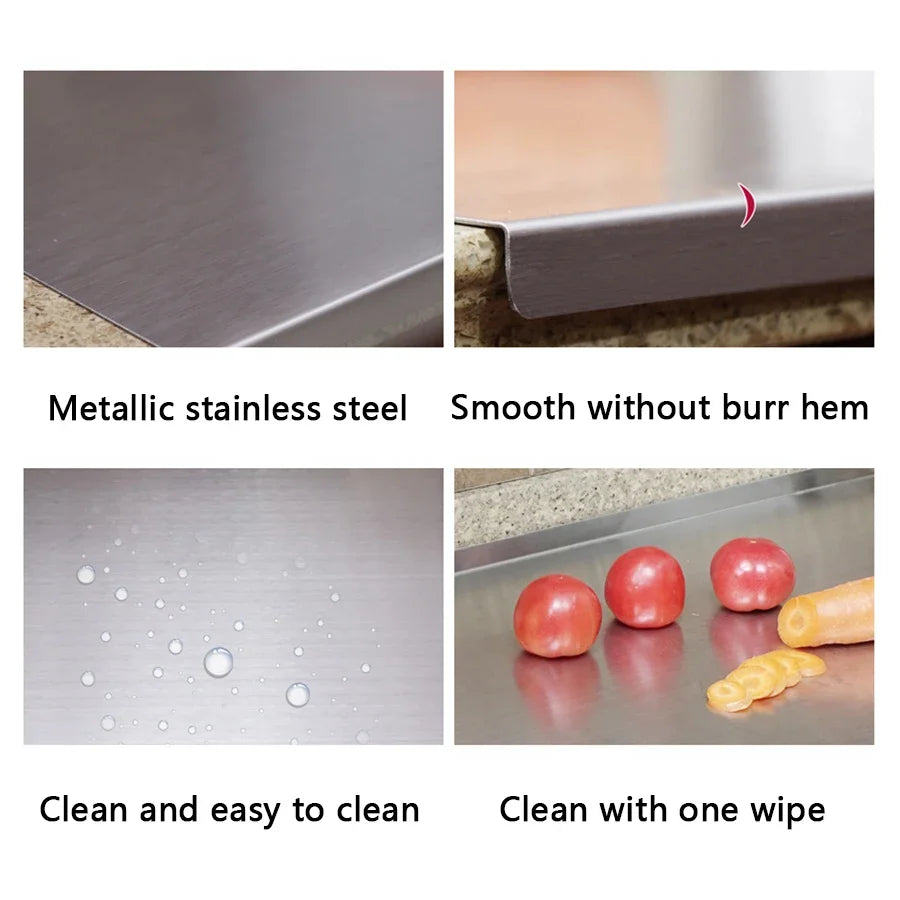 Stainless Steel Folding Cutting Board – Double-Sided, L-Shaped