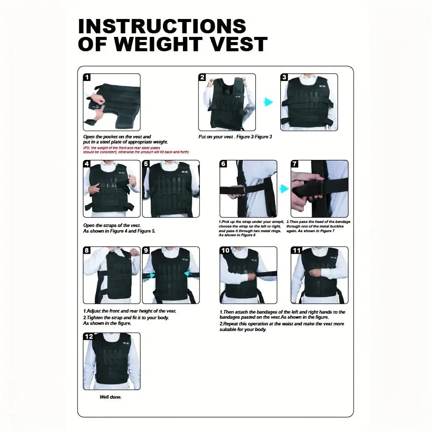 Adjustable Weighted Vest & Ankle/Wrist Weights Set – Strength Training Gear