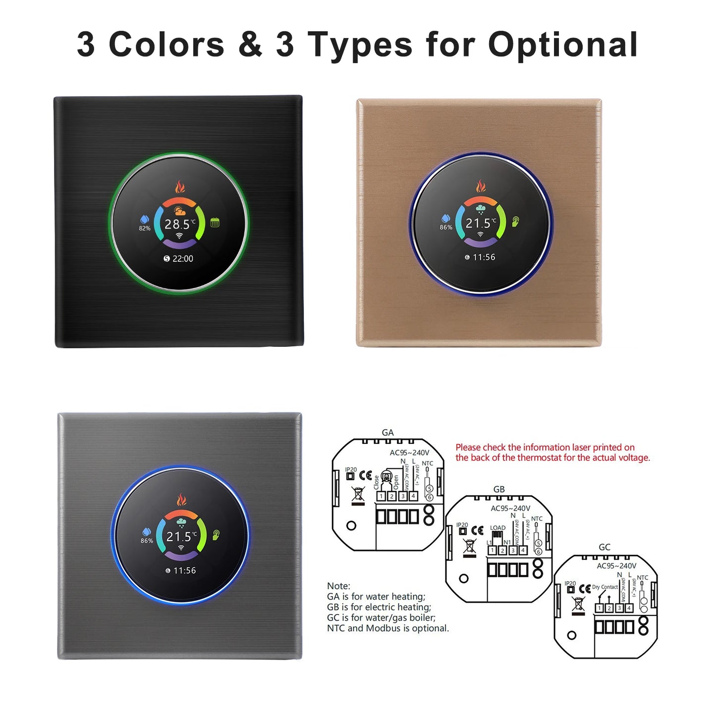WiFi Smart Thermostat Temperature Controller Weekly Programmable Button Control/ Mobile APP/ Voice Control Compatible with Alex