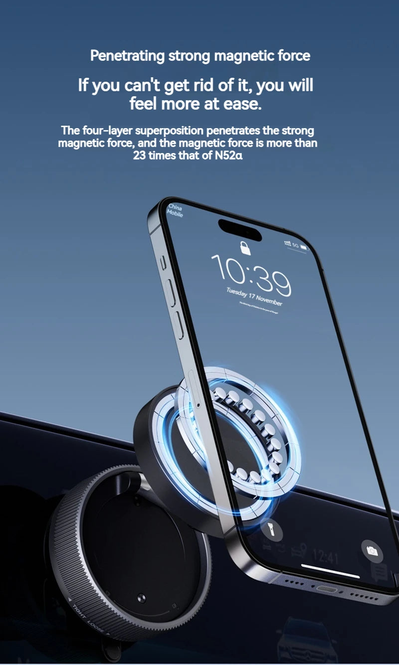Vacuum Magnetic Car Phone Holder Foldable Suction Cup Kitchen Mirro Gym Bath Shower for Iphone 16 15 14 13 12 11 Pro Max Samsung