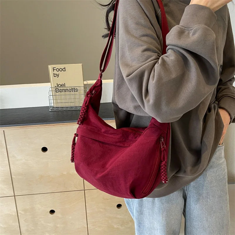 High-Capacity Nylon Crossbody Shoulder Bag for Women