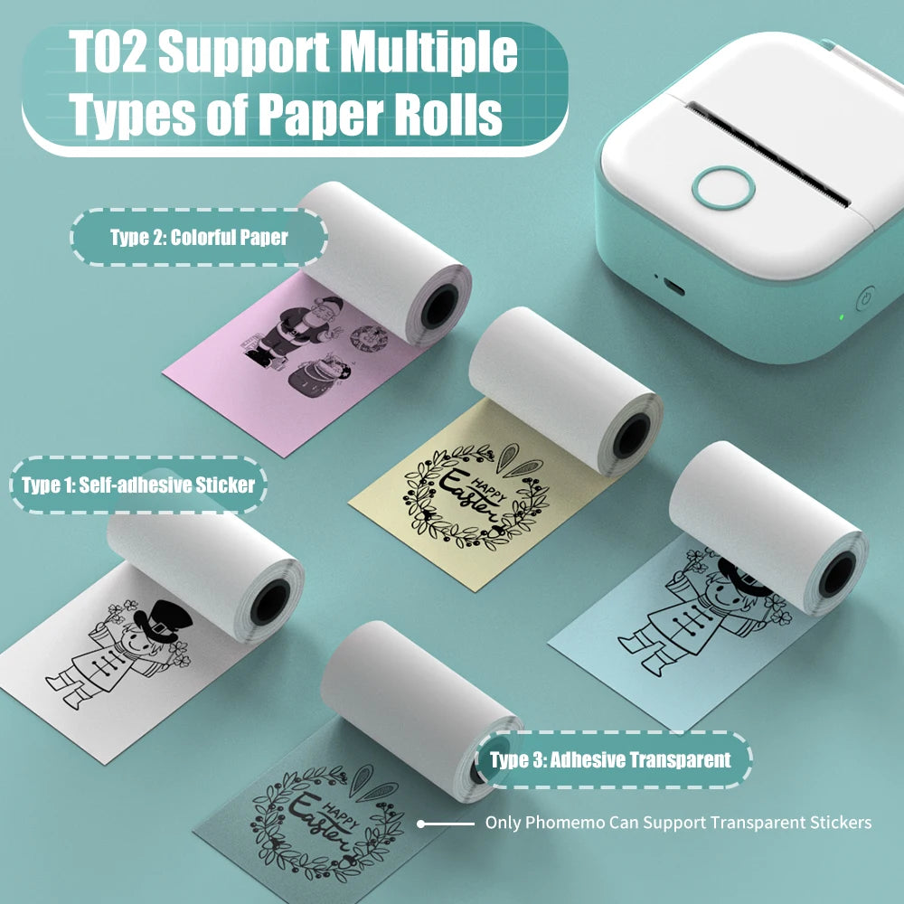 Phomemo T02 Mini Pocket Printer – Bluetooth Thermal Label Maker