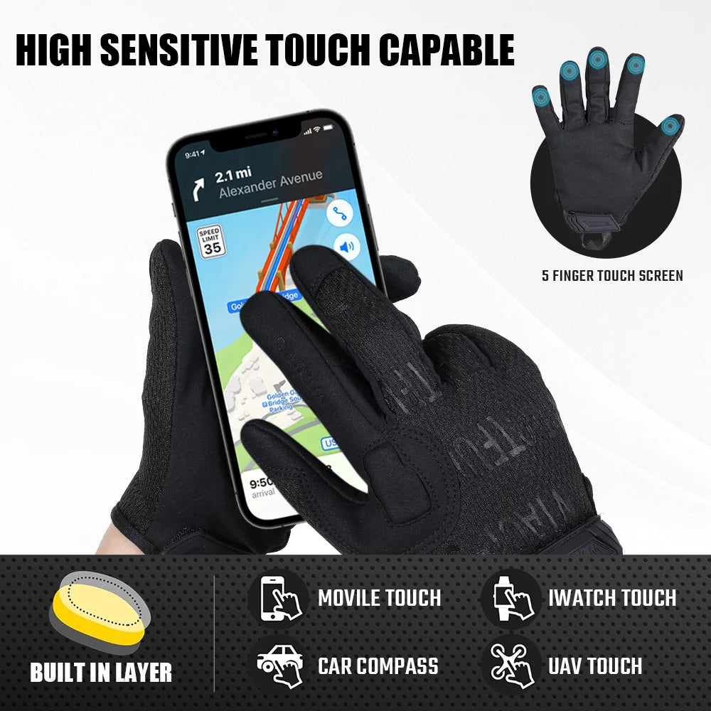 Outdoor Tactical Gloves Touch Screen Hunting Sport Cycling Camping Hiking Paintball Work Driving Lightweight Full Finger Men