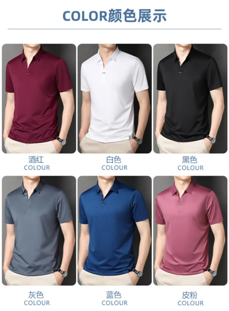 Men’s Stretch Polo Shirt – Quick-Dry Business Casual (M-4XL)