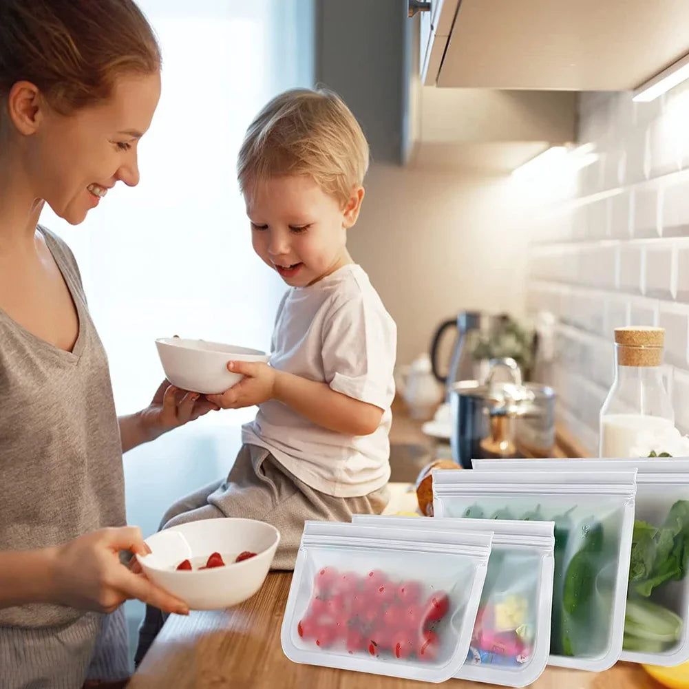10-Pack Reusable Leakproof Food Storage Bags – BPA-Free & Freezer Safe