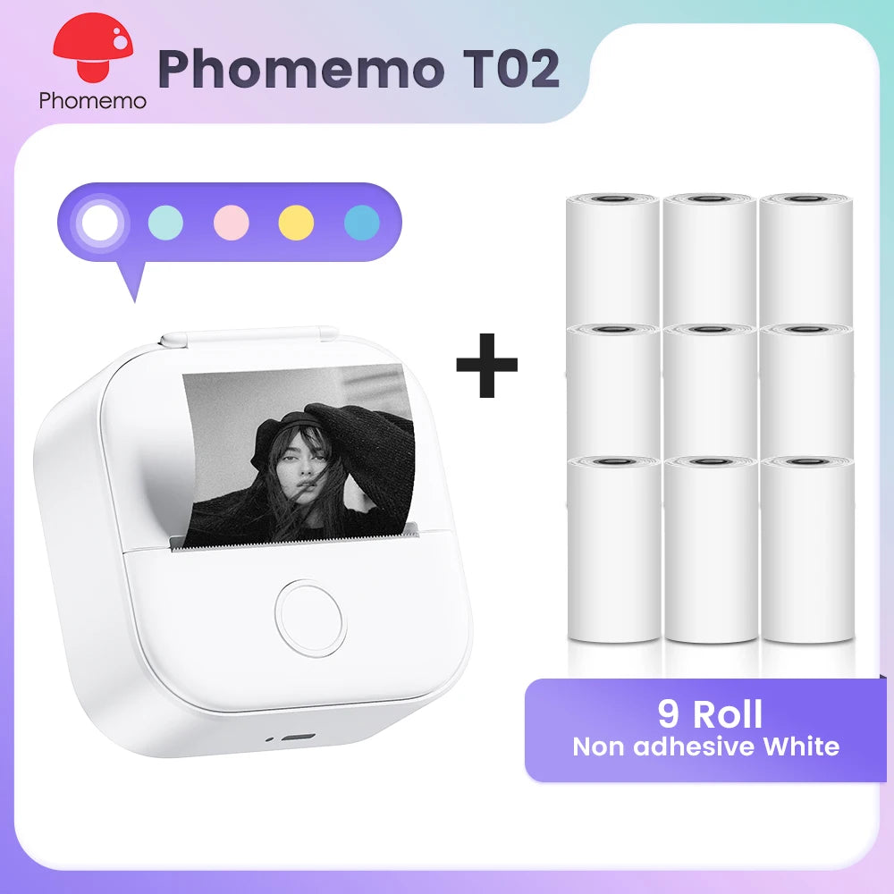 Phomemo T02 Mini Pocket Printer – Bluetooth Thermal Label Maker