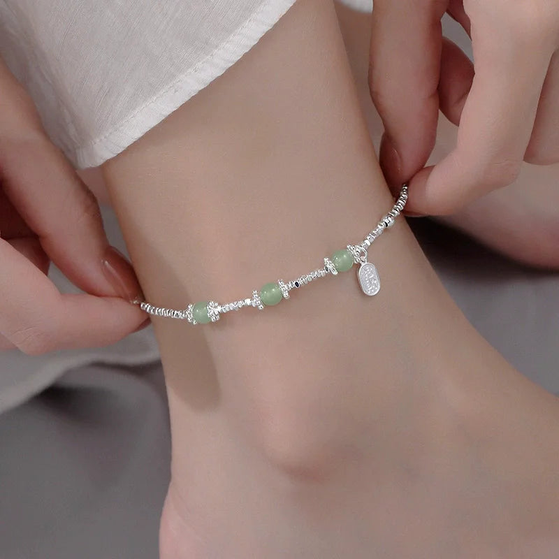 VENTFILLE 925 Sterling Silver Koi Fish Anklet Rope for Women Girl Cute Fashion Summer Jewelry Dropshipping Wholesale