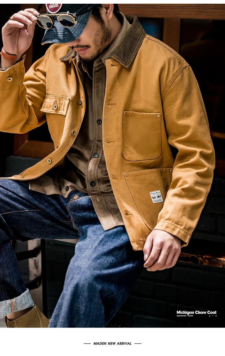 Vintage Michigan Heavyweight Canvas Chore Jacket – Men’s Spring Coat