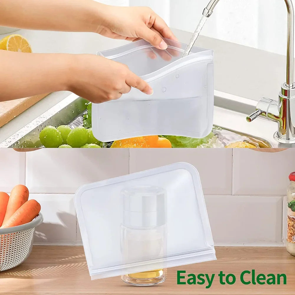 10-Pack Reusable Leakproof Food Storage Bags – BPA-Free & Freezer Safe