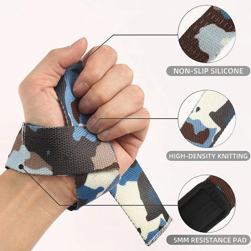 2Pcs Weightlifting Wrist Straps Strength Training Adjustable Non-slip Gym Booster Bands Fitness Lifting Support Sports Grip Band